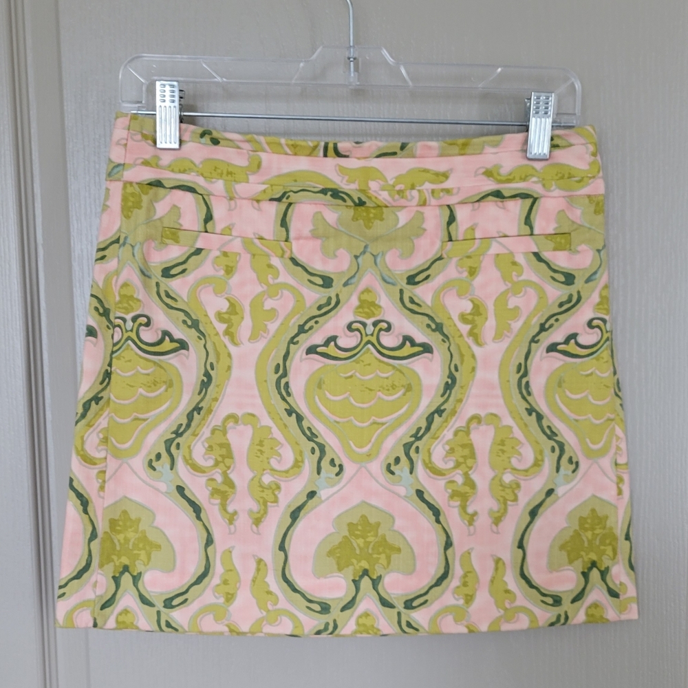 J. CREW Fresco Damask Paisley Mini Skirt 98% Cotton